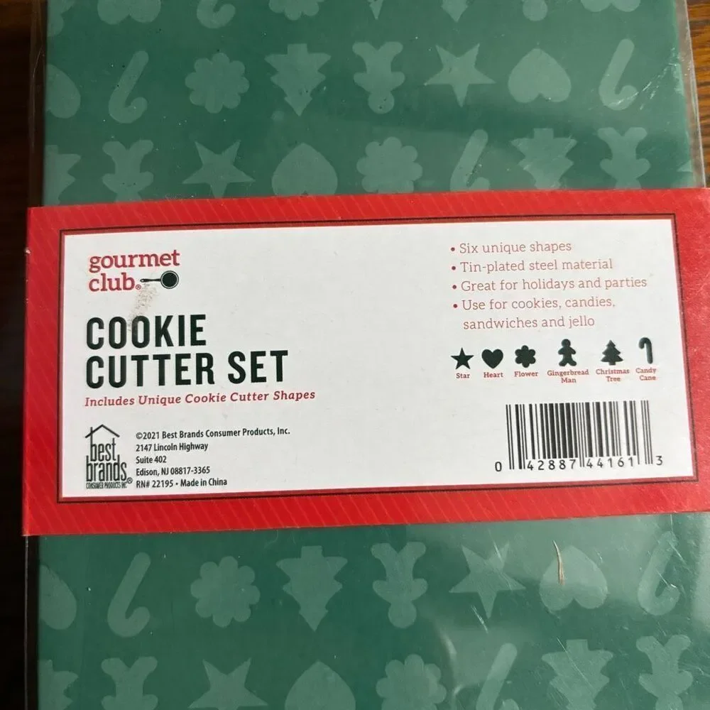 Gourmet Club Cookie Cutter Set-6 Christmas Shapes-New